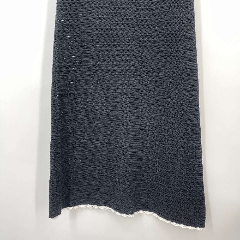 Bec + Bridge | NWT Ravyn Halter Maxi Dress in Black Crochet Knit White Trim M - Picture 10 of 16